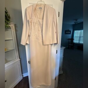 Karen Miller Cream Strapless Dress with Diamond Pattern